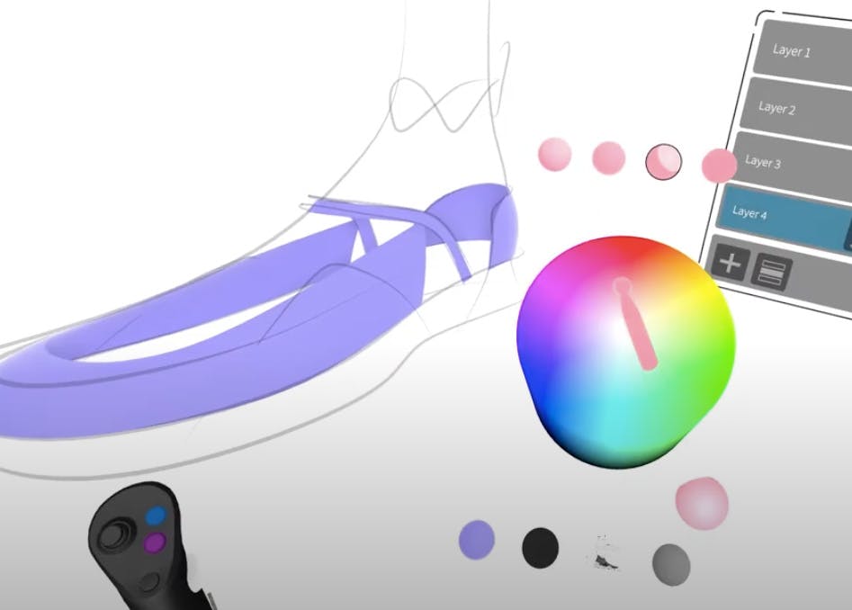 Gravity Sketch's 3D color picker.
